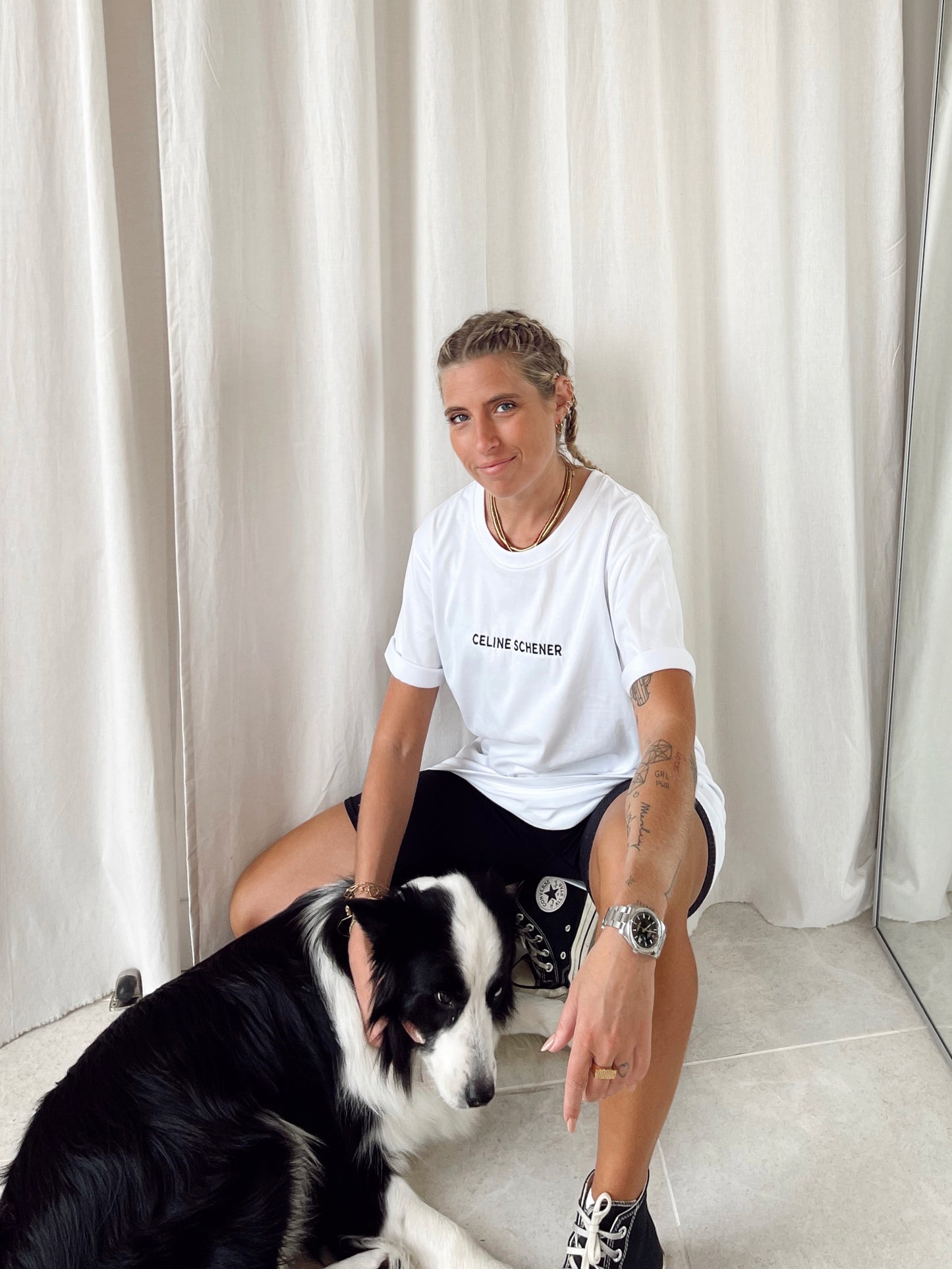 TEESHIRT BLANC BRODERIE NOIRE