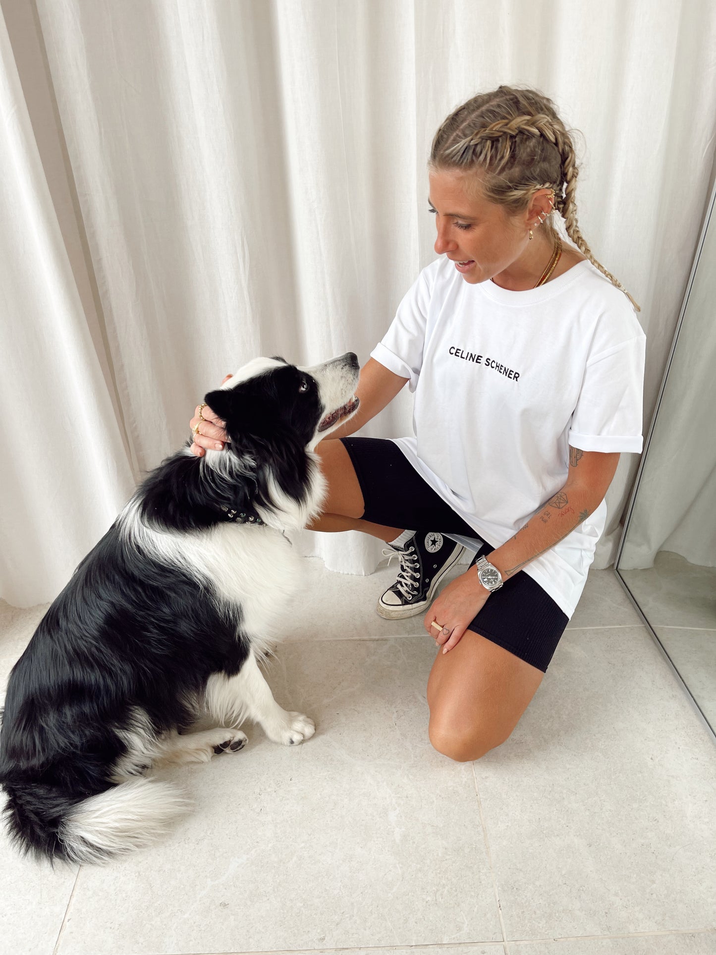 TEESHIRT BLANC BRODERIE NOIRE