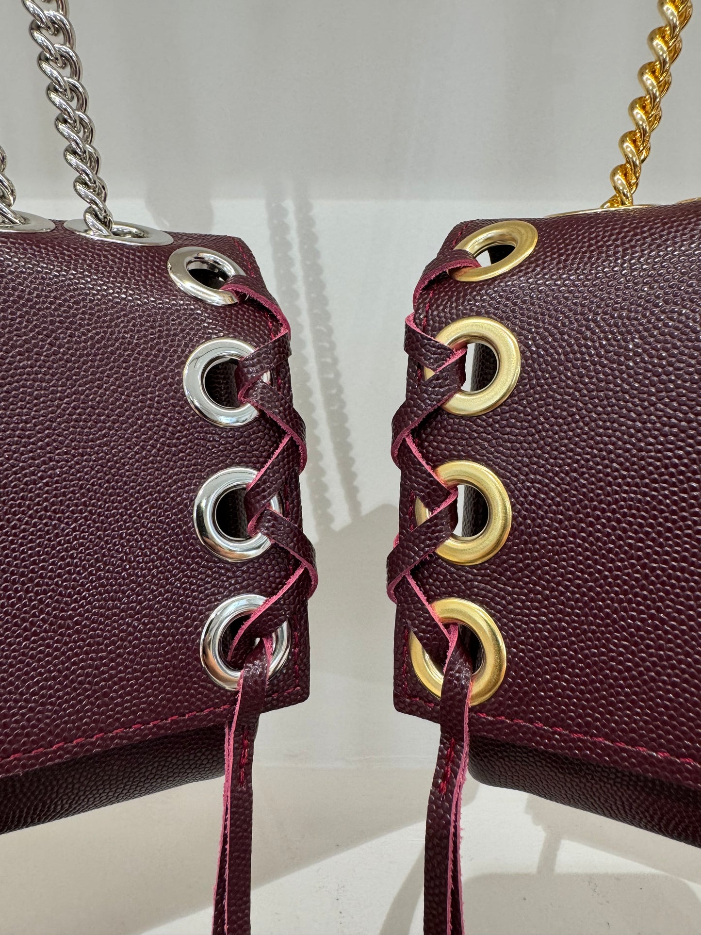 MINI DJANGO GOLD LACE UP BORDEAUX