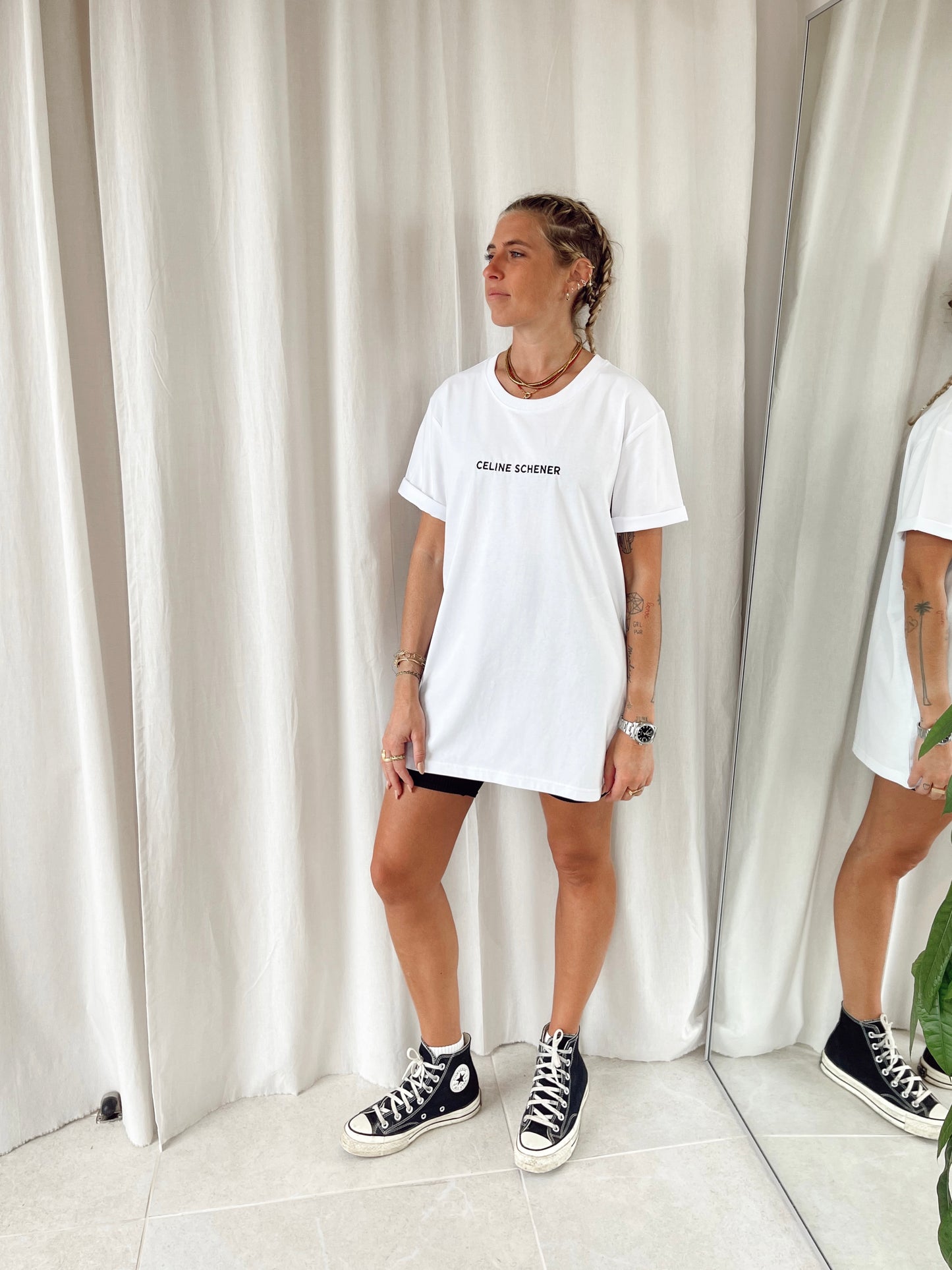 TEESHIRT BLANC BRODERIE NOIRE