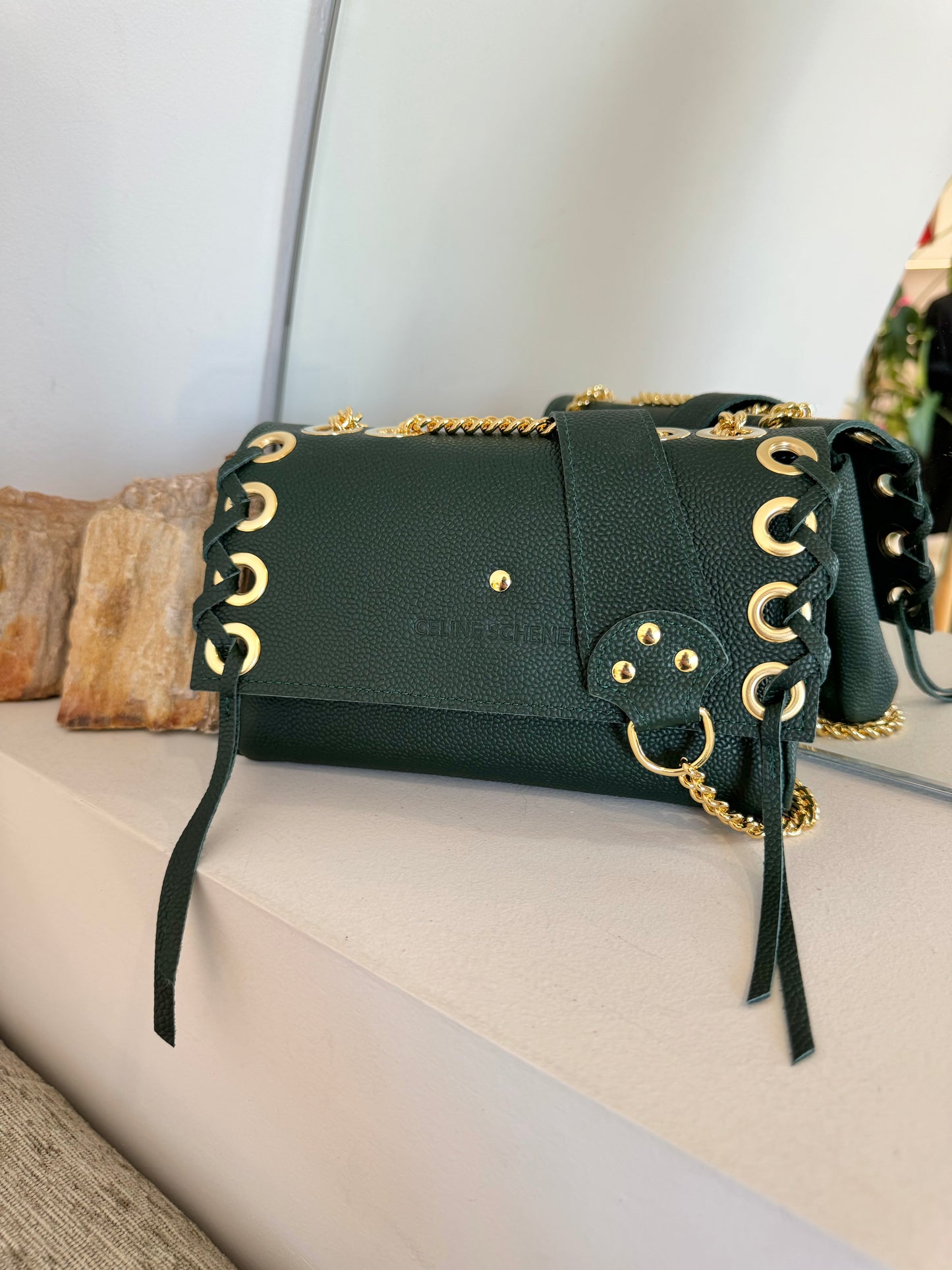 MINI DJANGO GOLD LACE UP GREEN