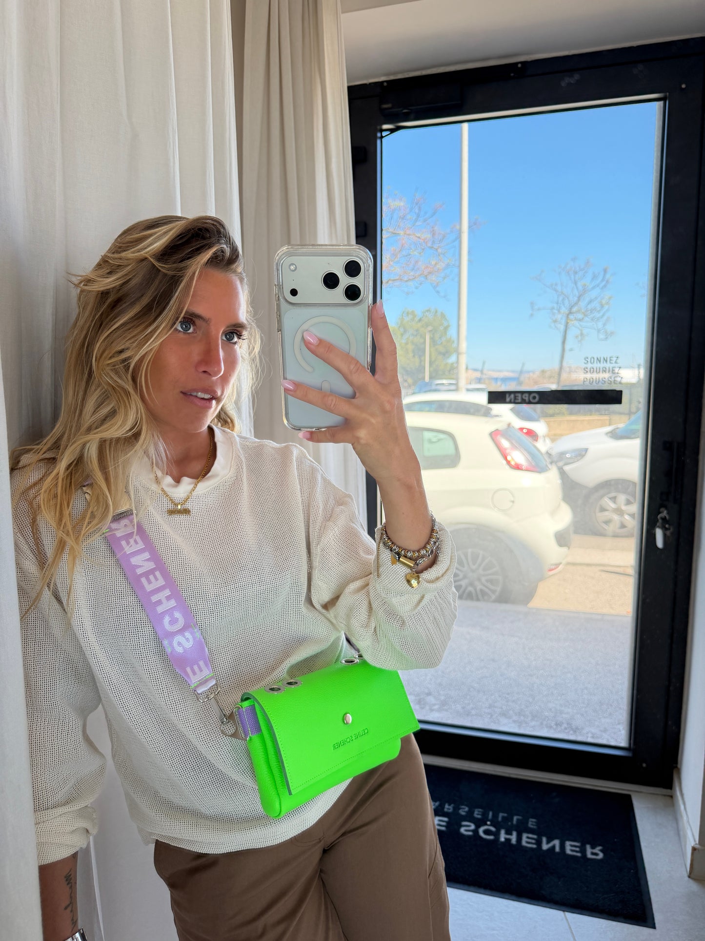 SAC MINI DJANGO VERT FLUO + ANSE
