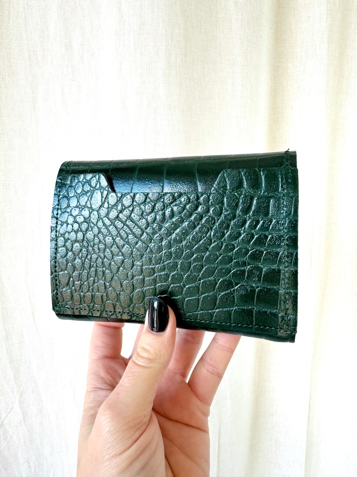 PORTE MONNAIE CROCO VERT