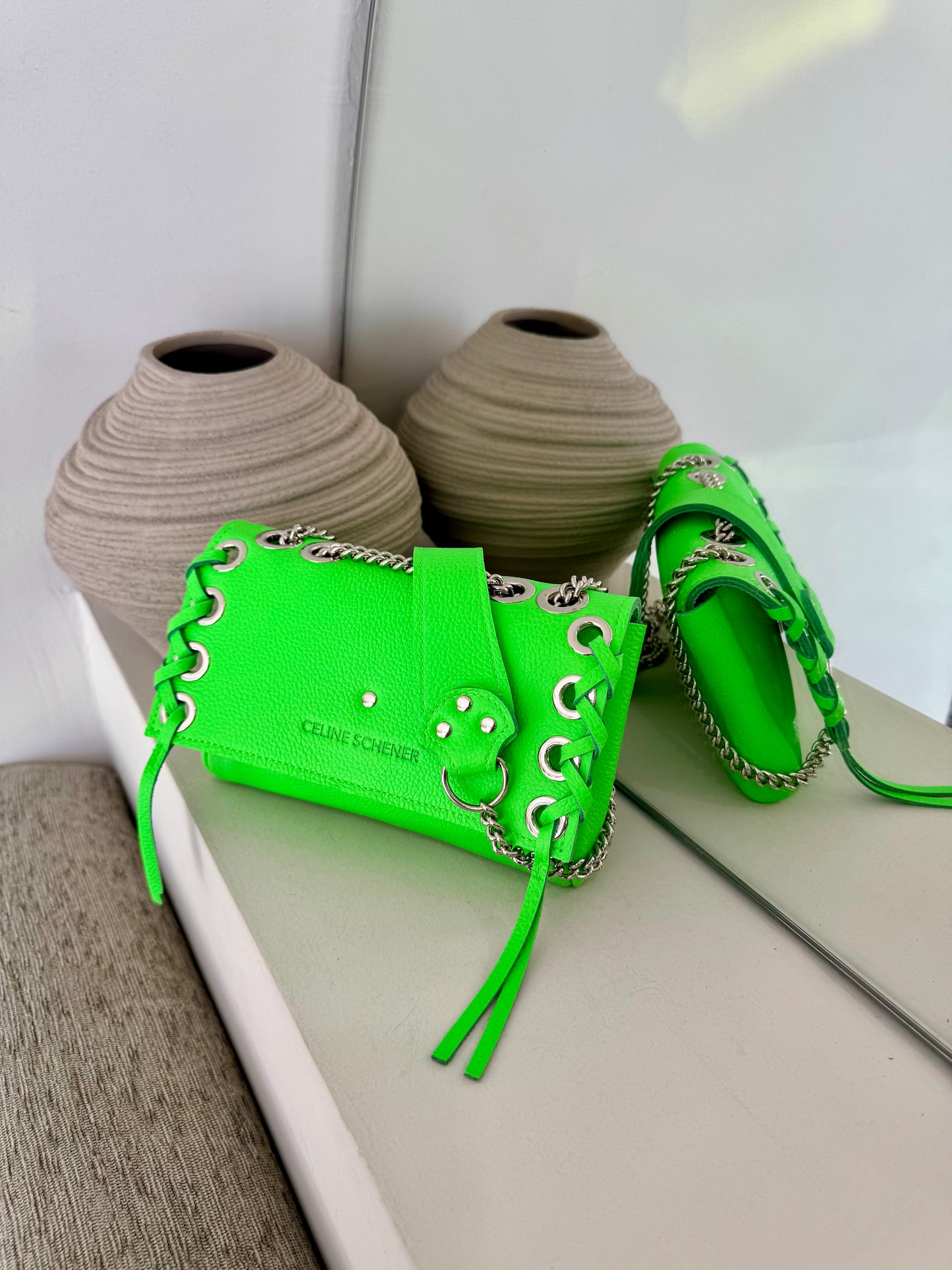 MINI DJANGO LACE UP VERT FLUO