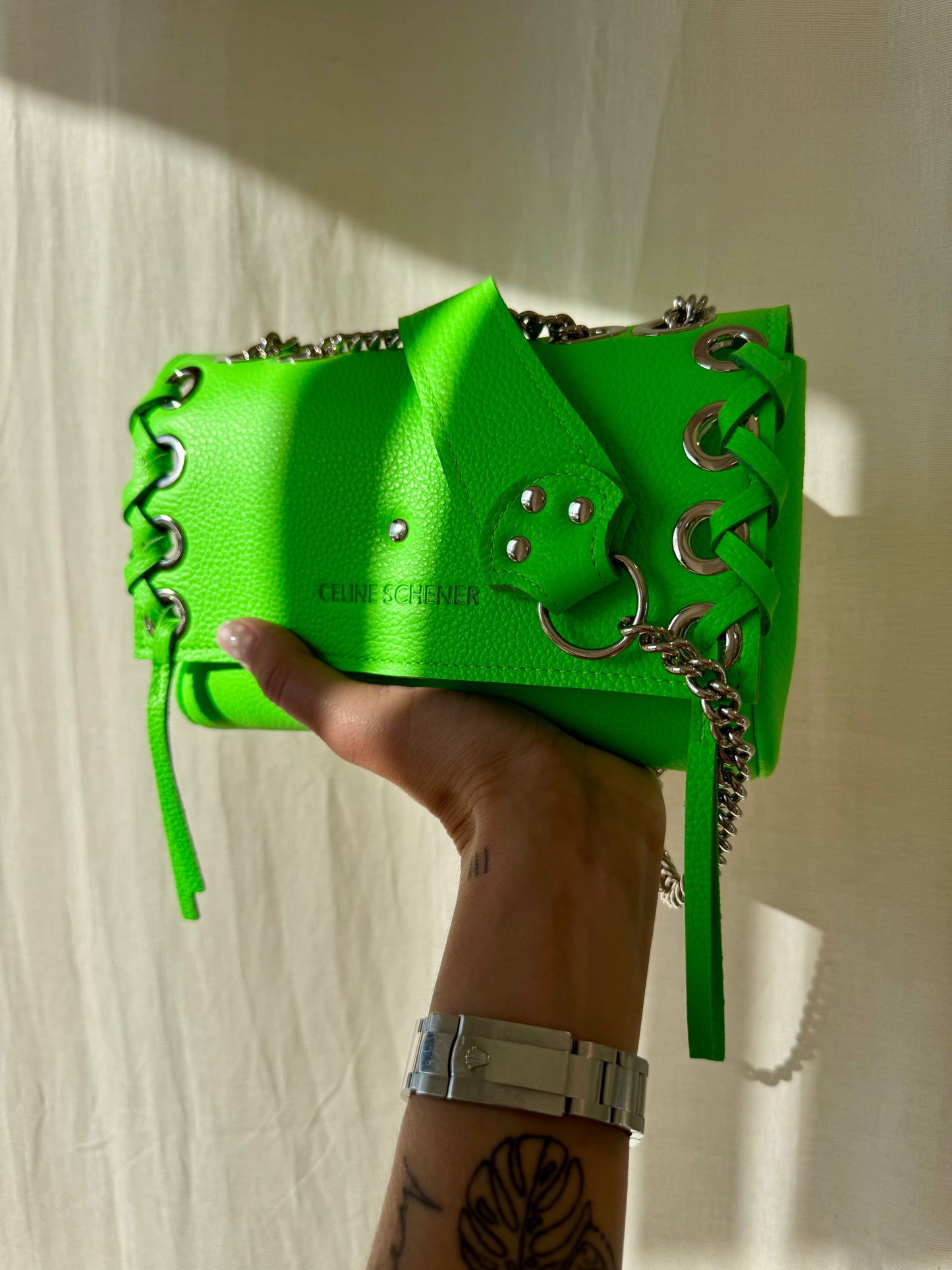 MINI DJANGO LACE UP VERT FLUO