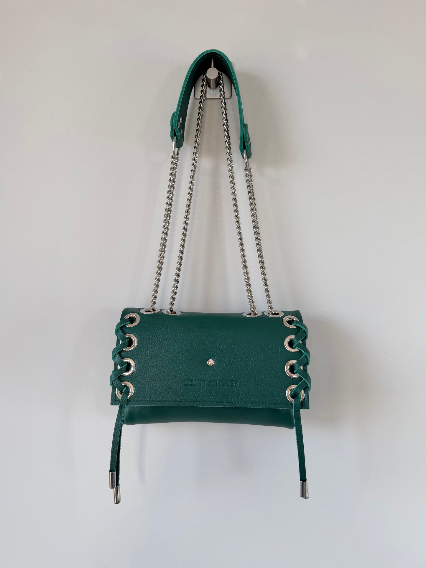 SAC MINI DJANGO LACE UP VERT EMERAUDE
