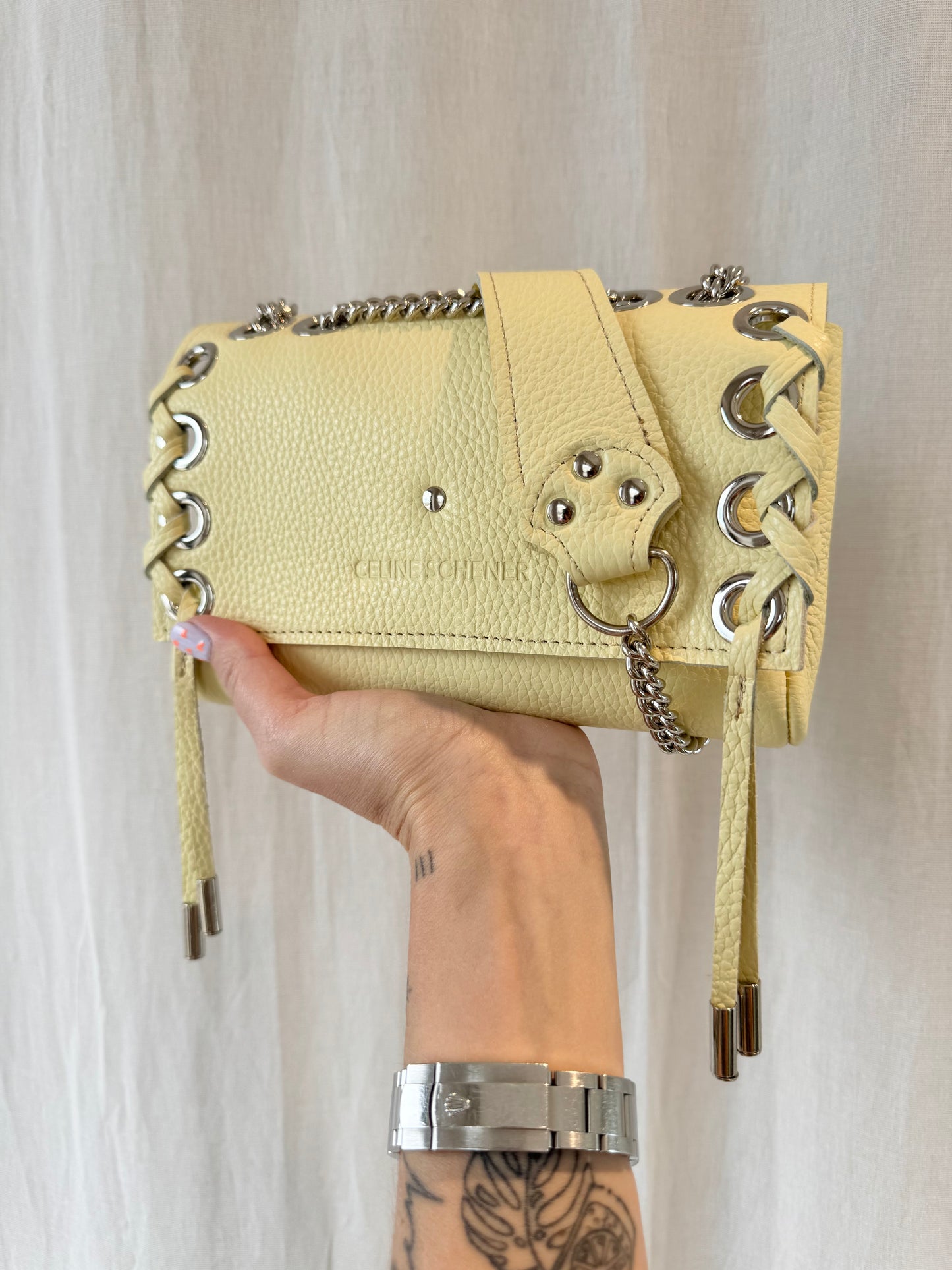 MINI DJANGO JAUNE PASTEL LACE UP