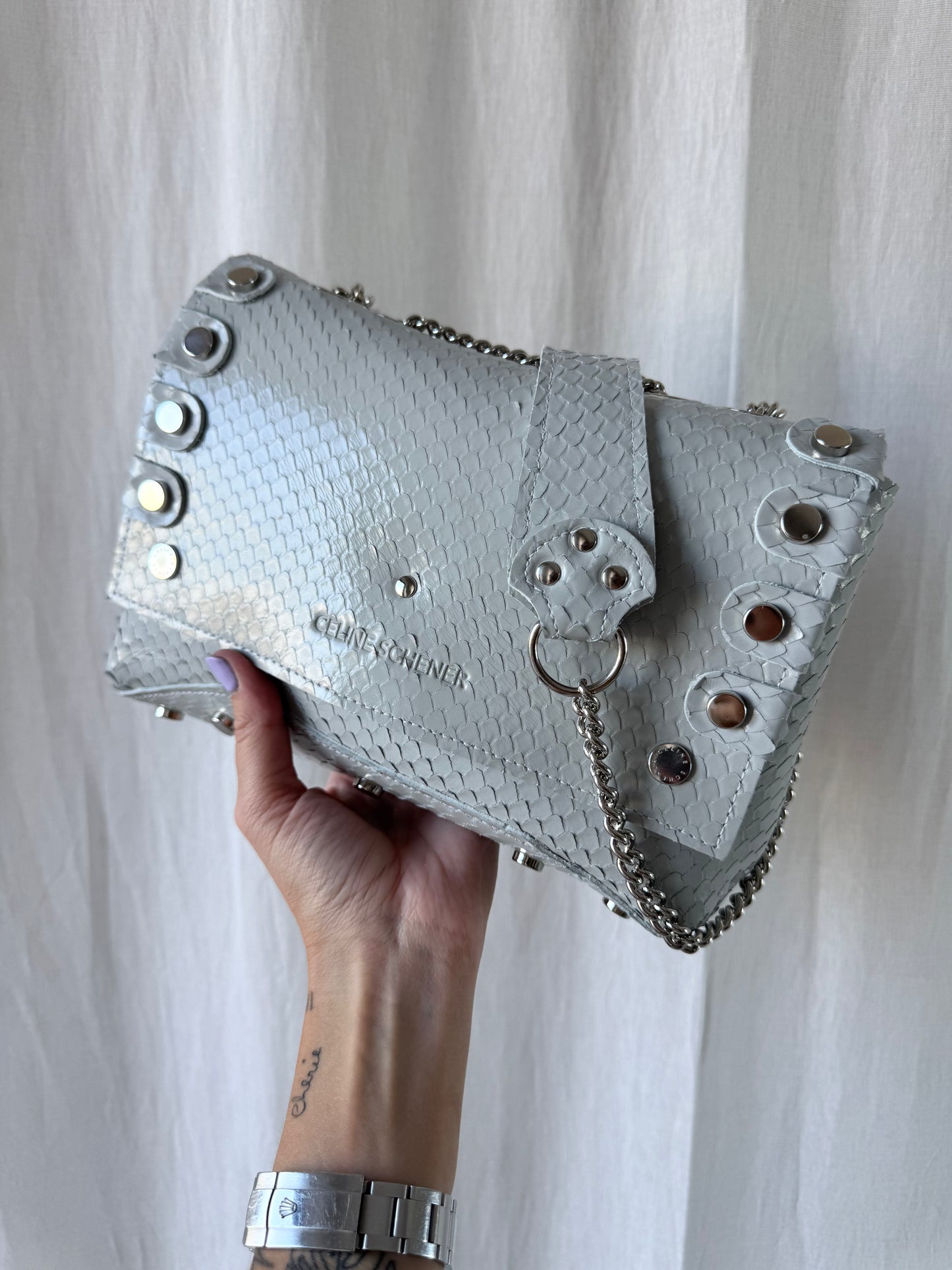 DIEGO GRIS ÉCAILLES + SILVER