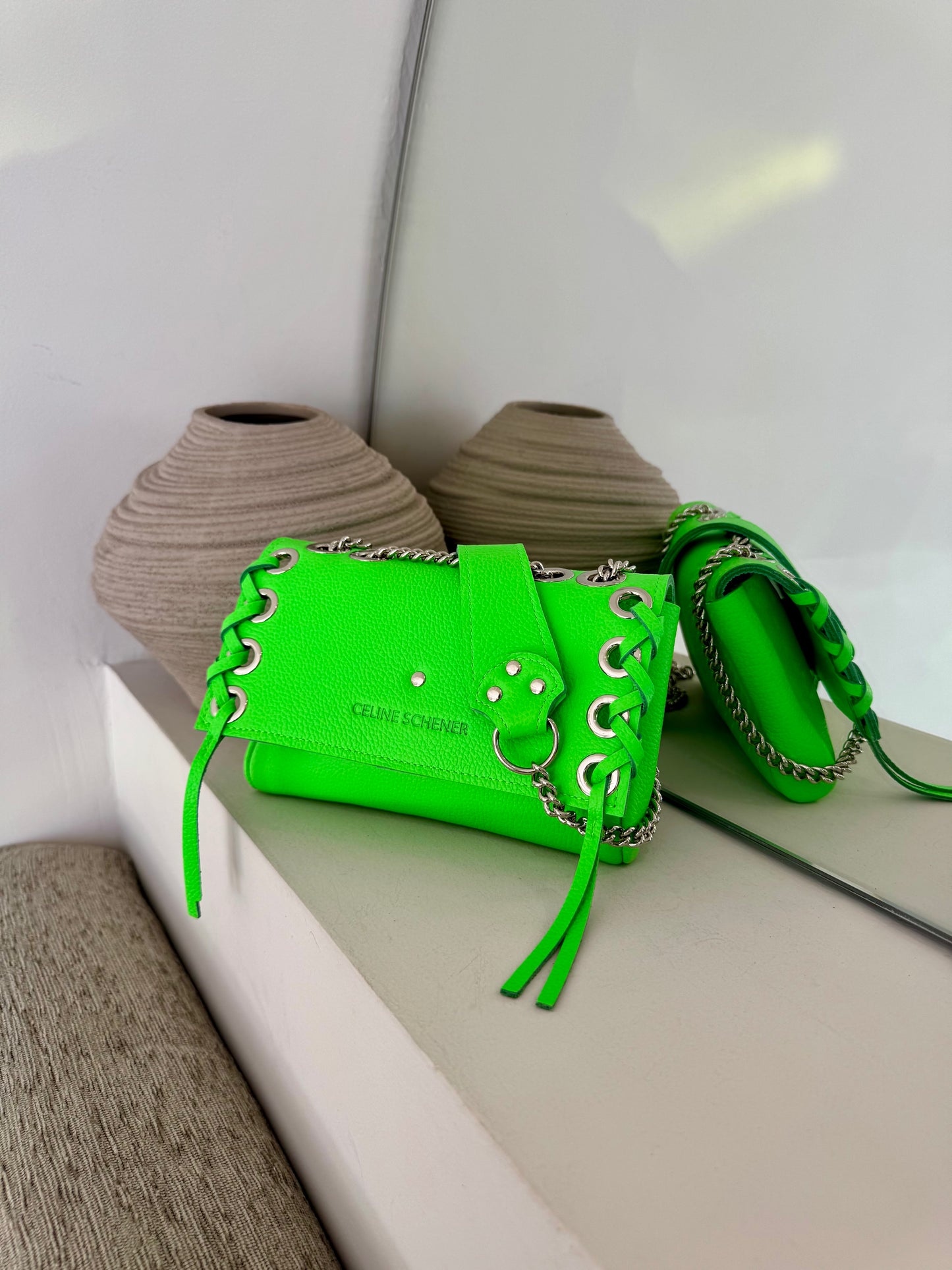 MINI DJANGO LACE UP VERT FLUO