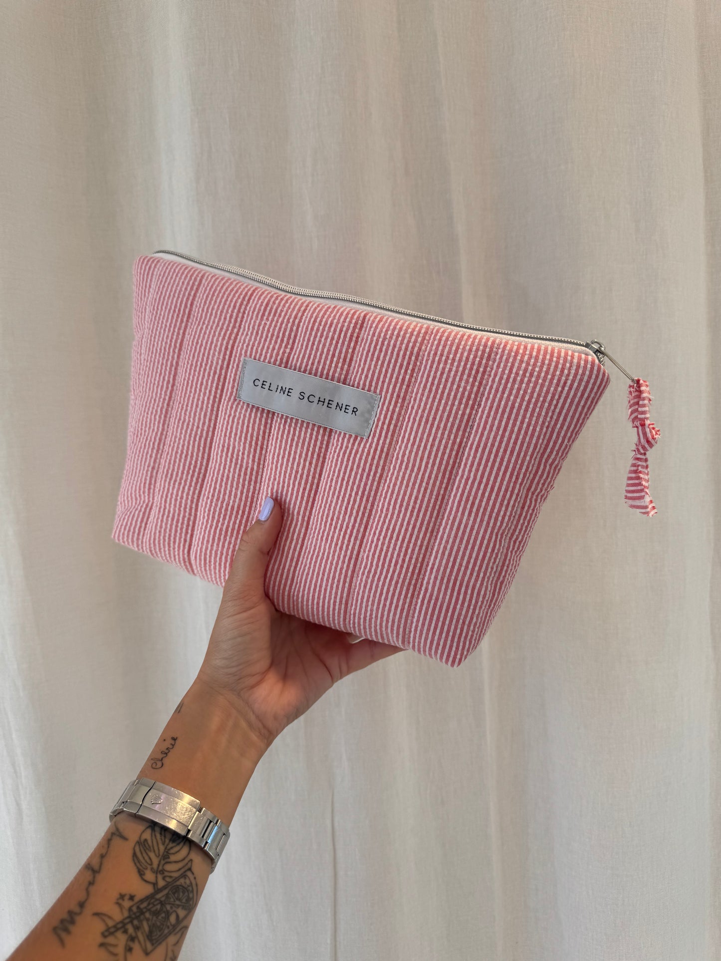 GRANDE TROUSSE MATELASSÉE RAYÉE