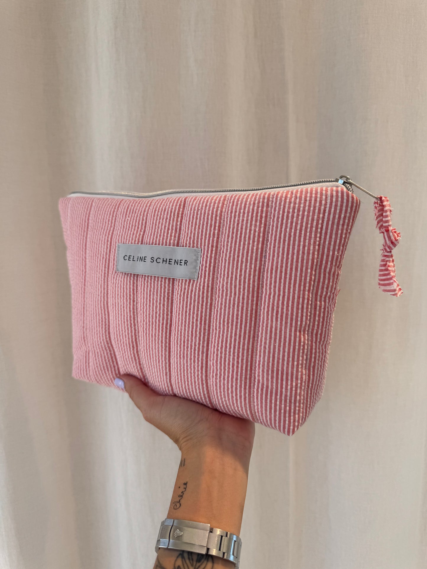 GRANDE TROUSSE MATELASSÉE RAYÉE