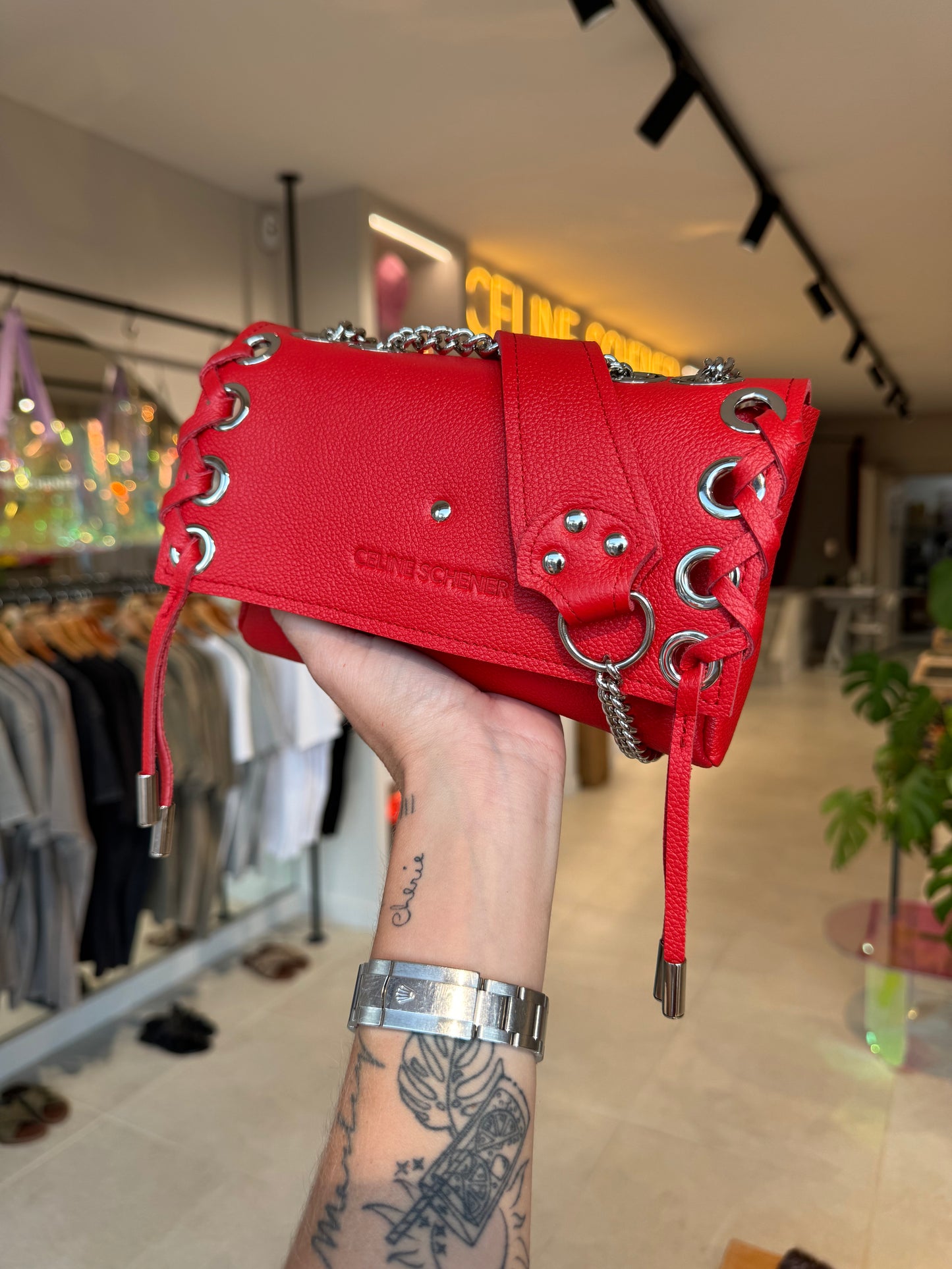 MINI DJANGO LACE UP ROUGE