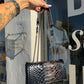 SAC MINI DJANGO ÉCAILLES NOIRES BLEUTÉES