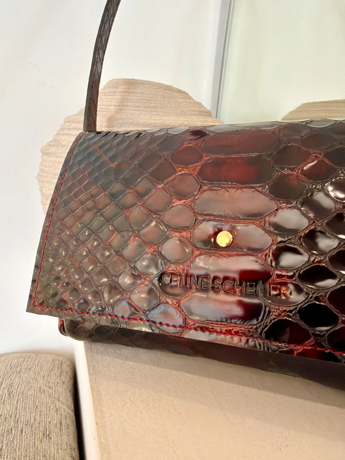 SAC CLASSIC MINI DJANGO ÉCAILLES BORDEAUX