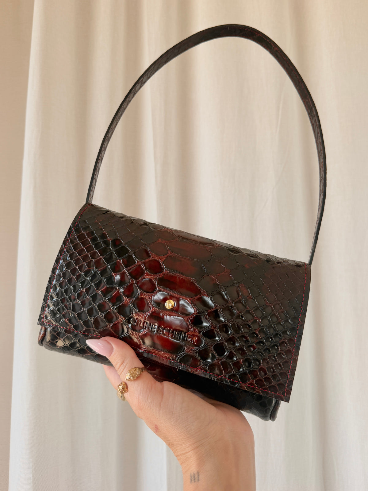 SAC CLASSIC MINI DJANGO ÉCAILLES BORDEAUX