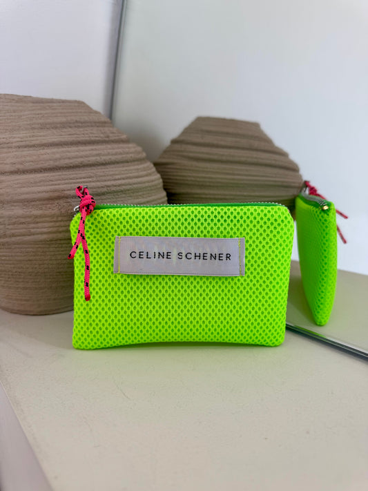 MINI POCHETTE EN MESH FLUO