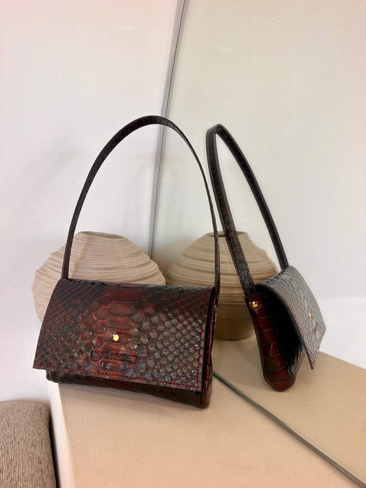SAC CLASSIC MINI DJANGO ÉCAILLES BORDEAUX