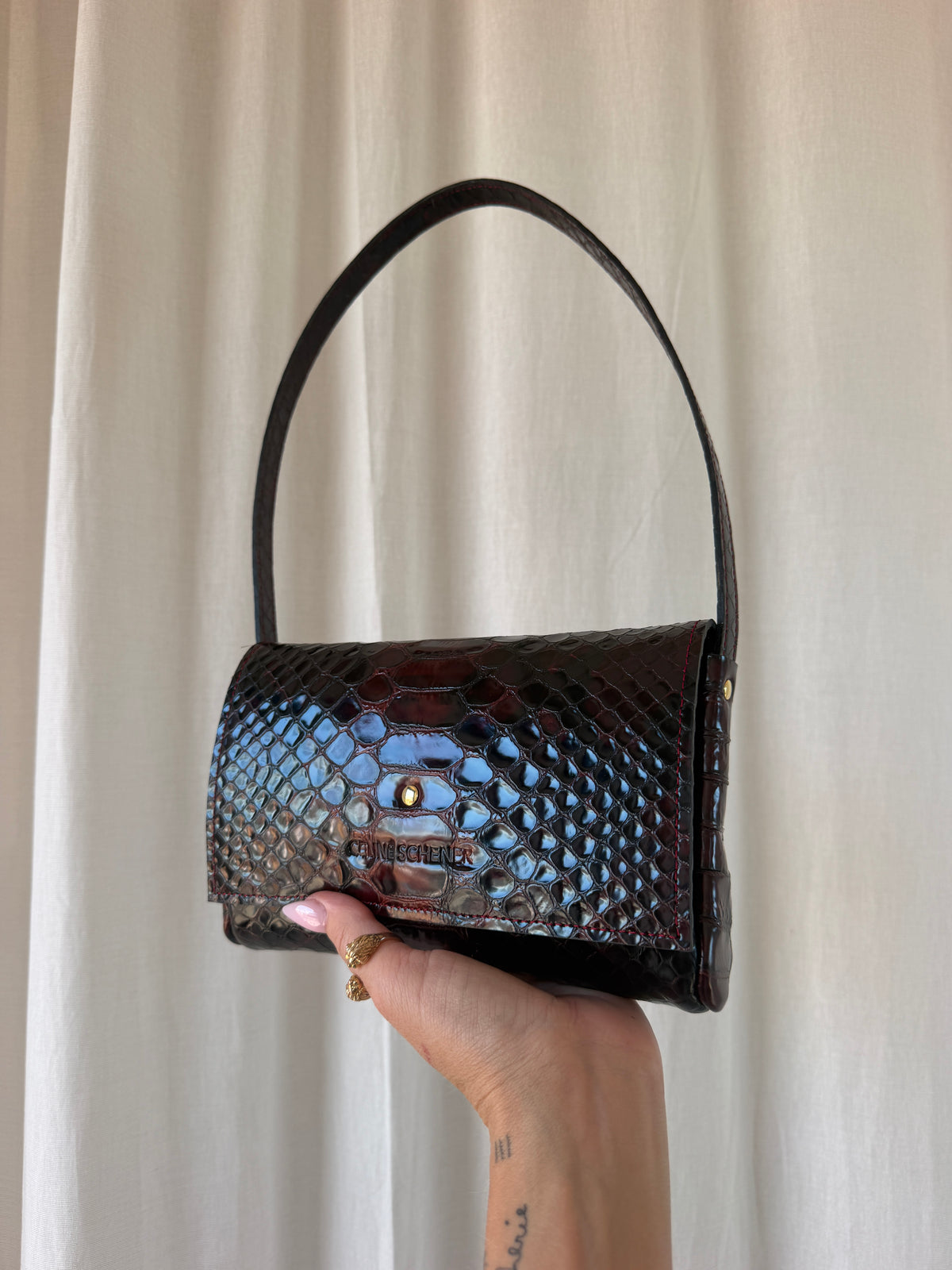 SAC CLASSIC MINI DJANGO ÉCAILLES BORDEAUX