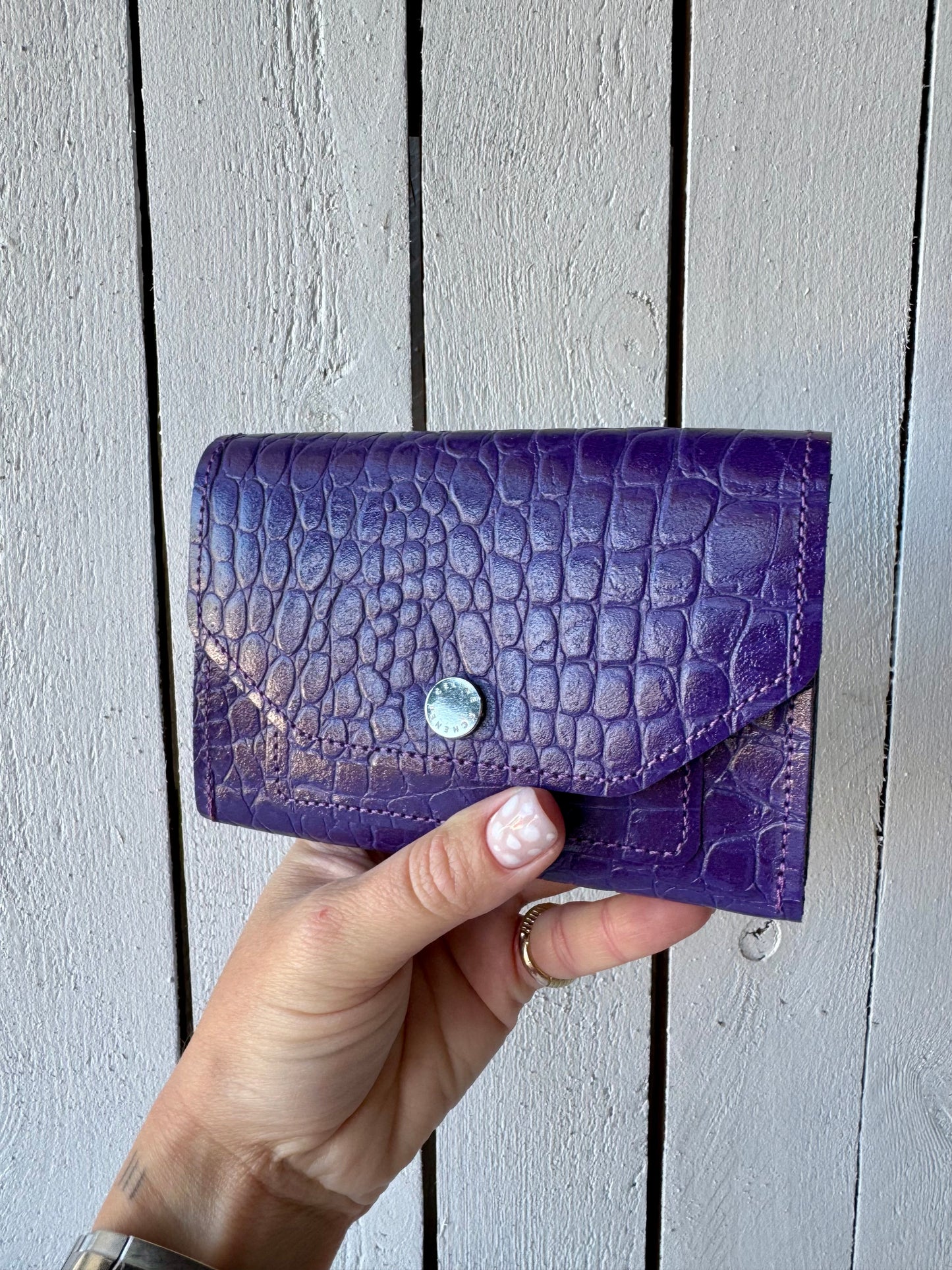 PORTE MONNAIE CROCO VIOLET