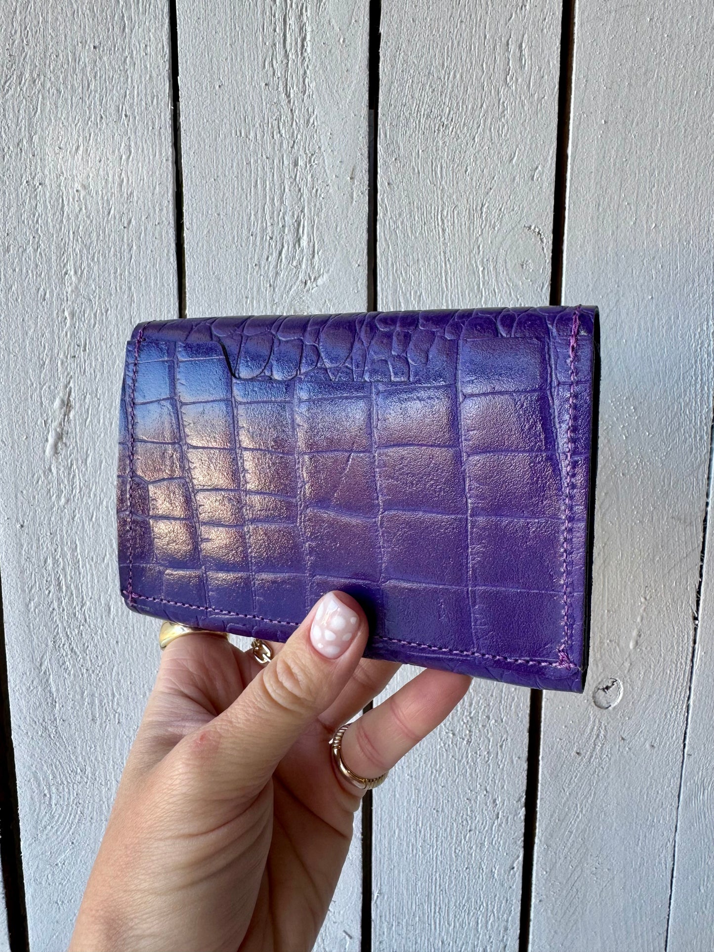 PORTE MONNAIE CROCO VIOLET
