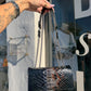 SAC MINI DJANGO ÉCAILLES NOIRES BLEUTÉES