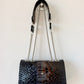 SAC MINI DJANGO ÉCAILLES NOIRES BLEUTÉES