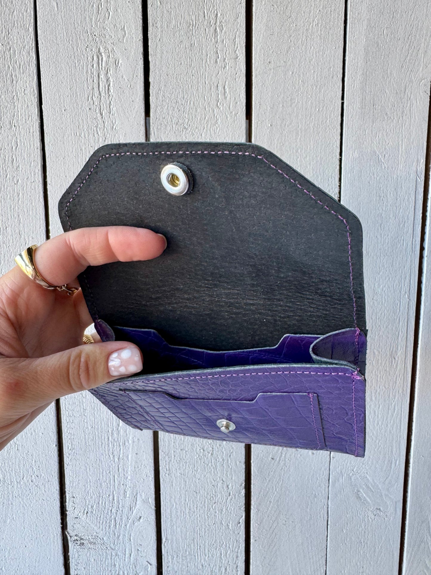 PORTE MONNAIE CROCO VIOLET