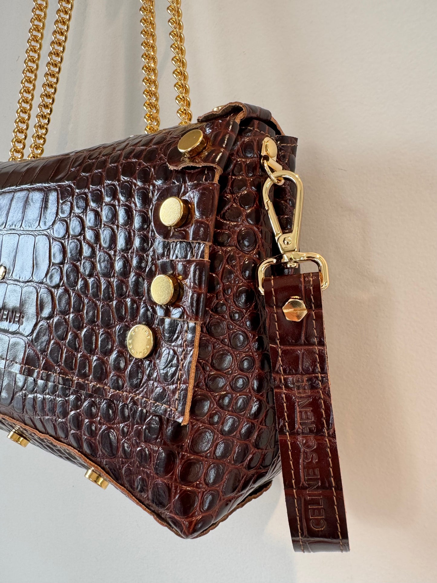DIEGO CROCO MARRON + GOLD