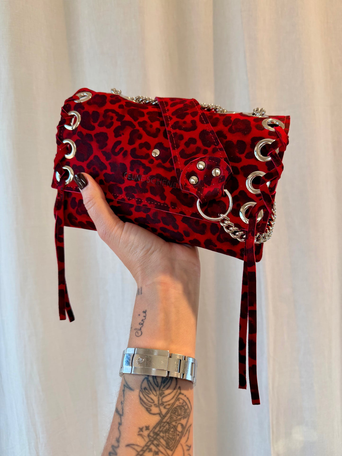 MINI DJANGO LACE UP RED LEO