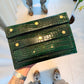 POCHETTE PIA CROCO GREEN + GOLD
