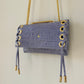 SAC MINI DJANGO CROCO PARME LACE UP GOLD