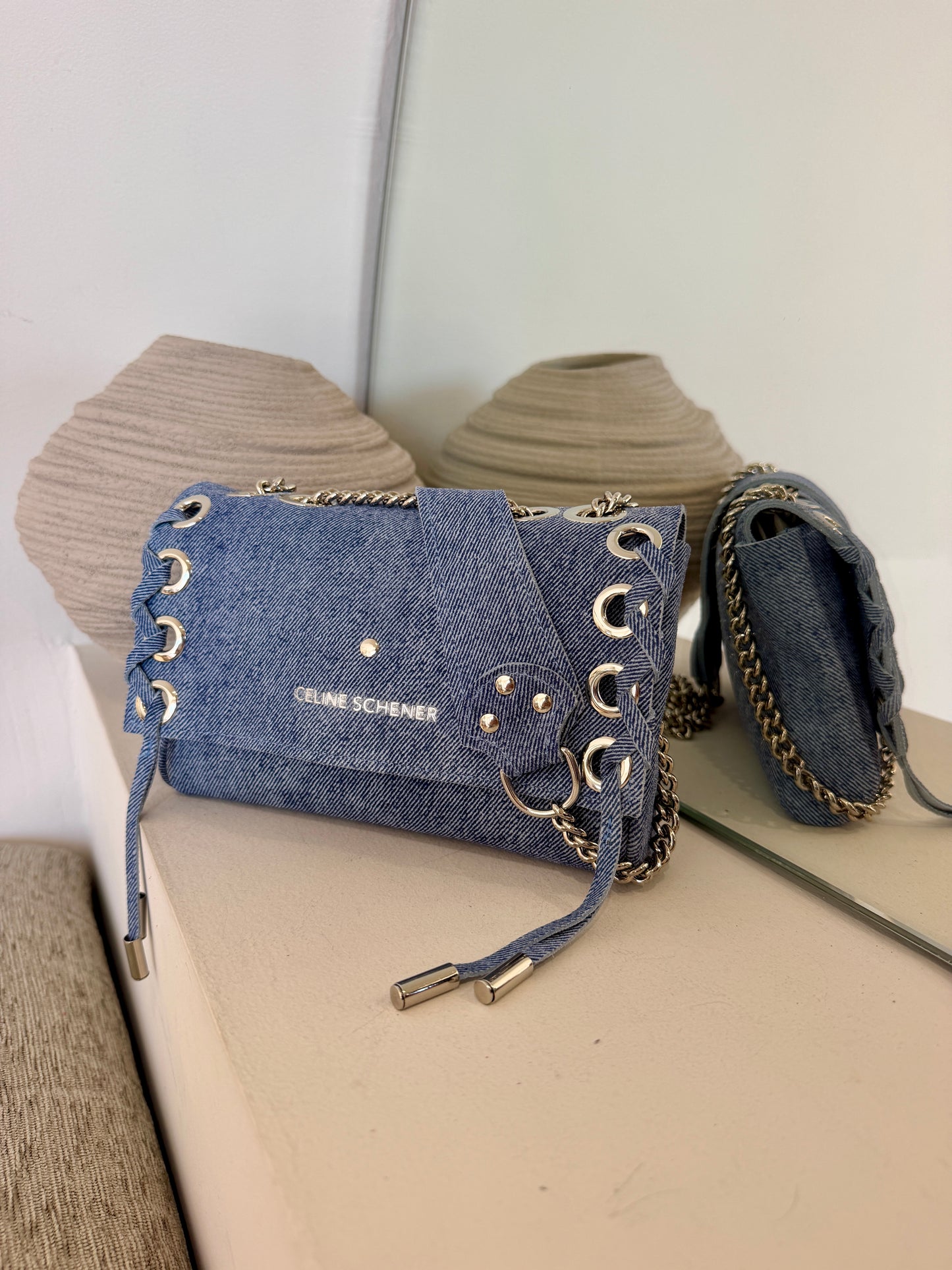 SAC MINI DJANGO JEAN LACE UP