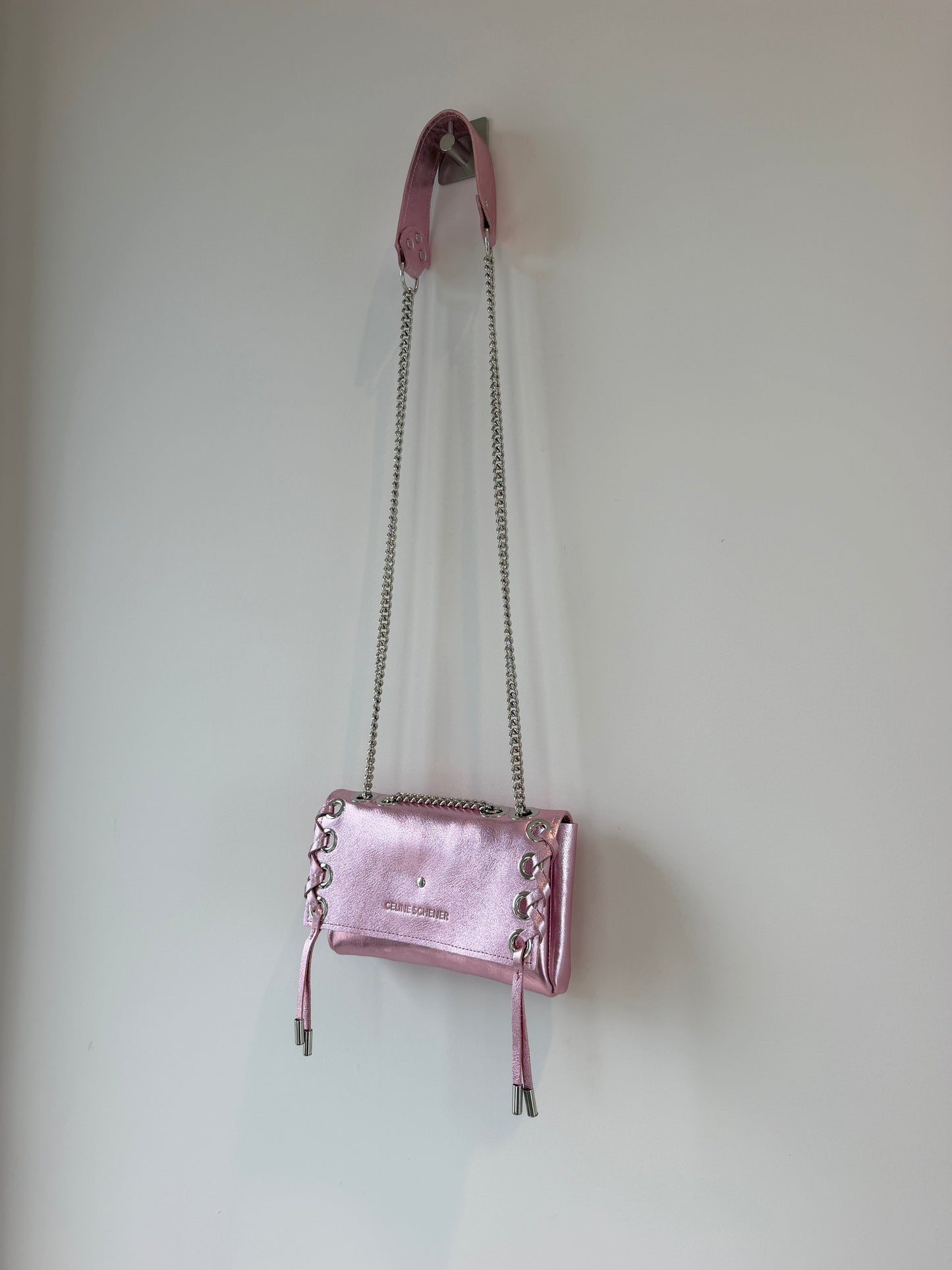 SAC MINI DJANGO SHINYPINK LACE UP