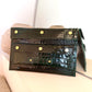 POCHETTE PIA CROCO GREEN + GOLD