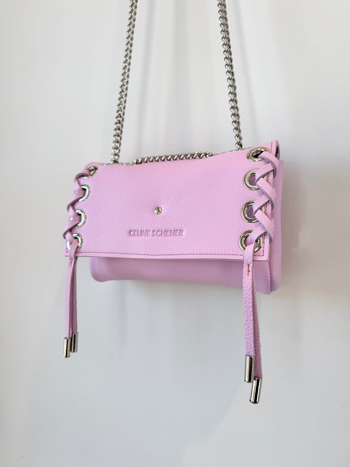 SAC MINI DJANGO LACE UP ROSE