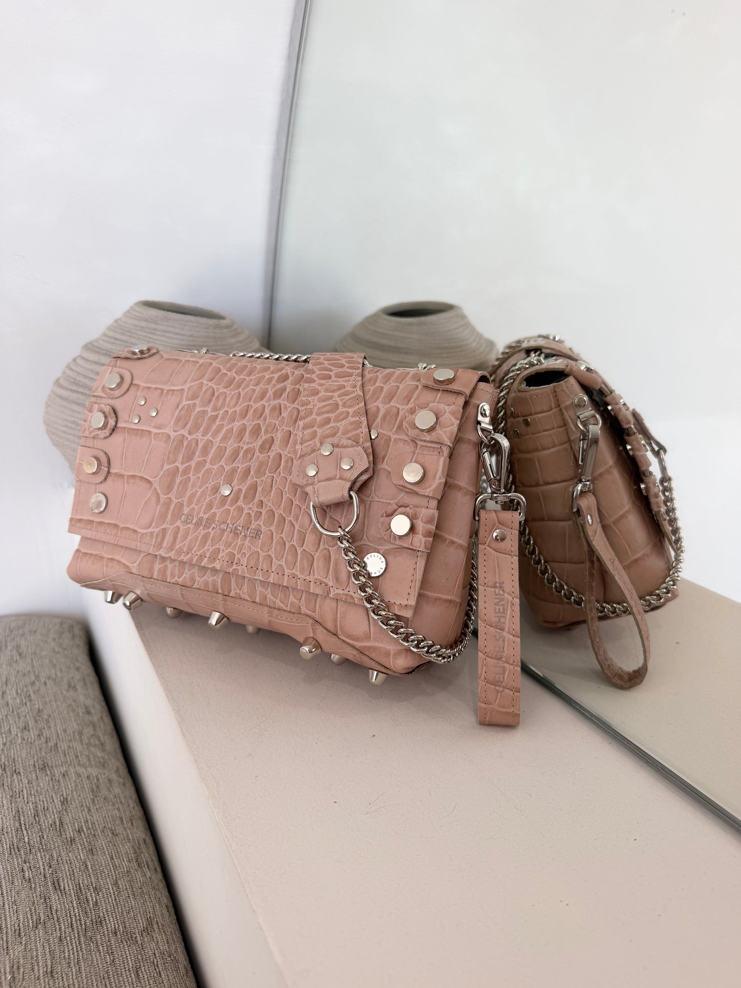 SAC DIEGO CROCO BEIGE + GOLD