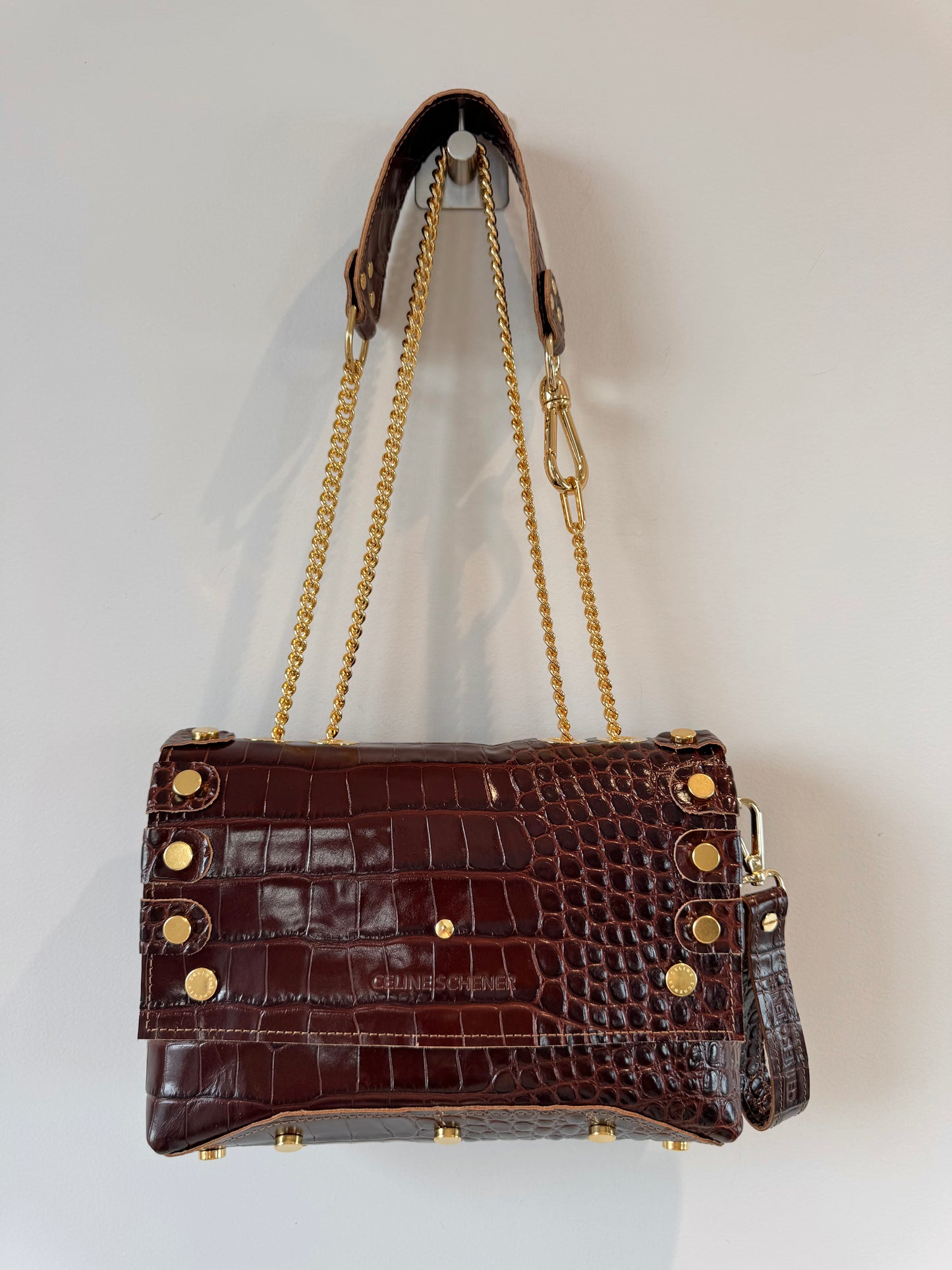 DIEGO CROCO MARRON + GOLD