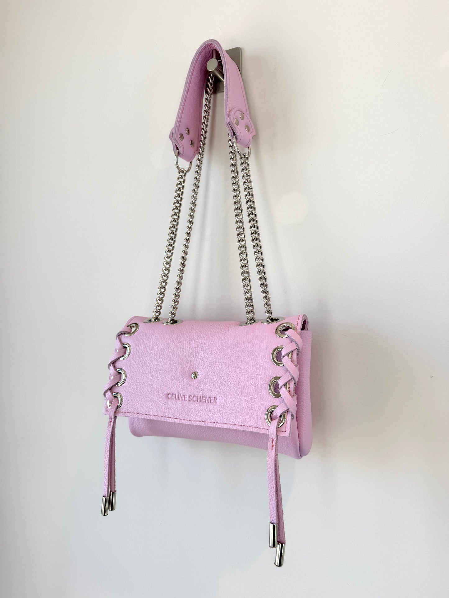 SAC MINI DJANGO LACE UP ROSE