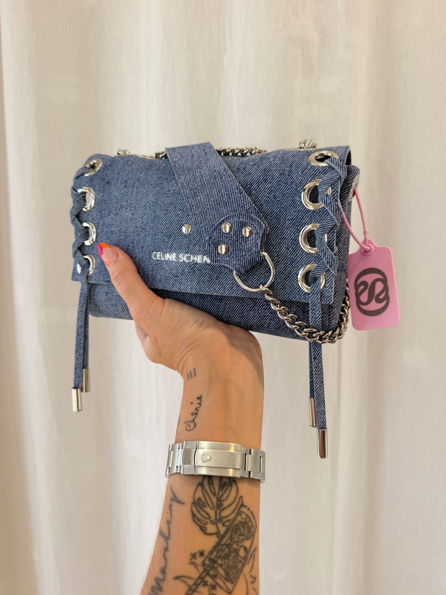 SAC MINI DJANGO JEAN LACE UP