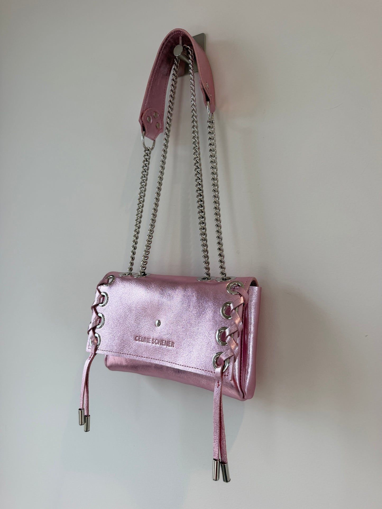 SAC MINI DJANGO SHINYPINK LACE UP