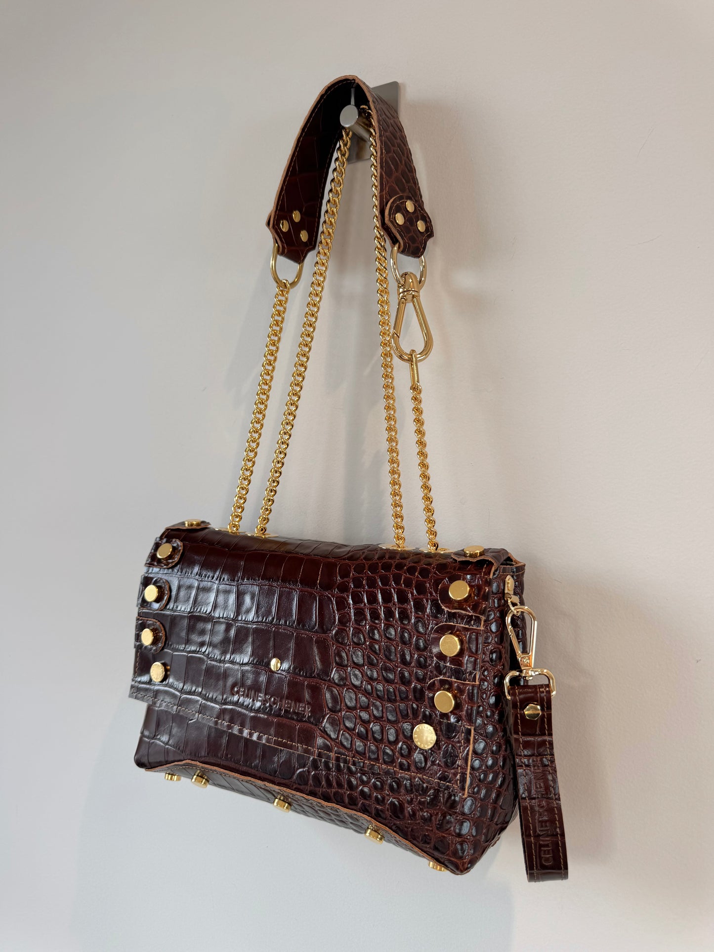 DIEGO CROCO MARRON + GOLD