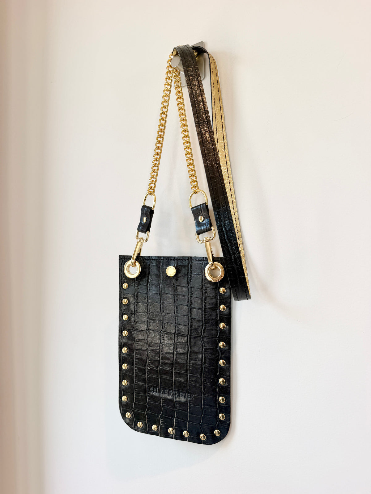 SAC RIO CROCO ANTHRACITE + GOLD