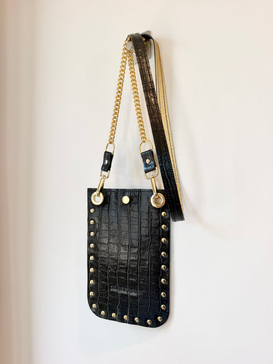 SAC RIO CROCO ANTHRACITE + GOLD