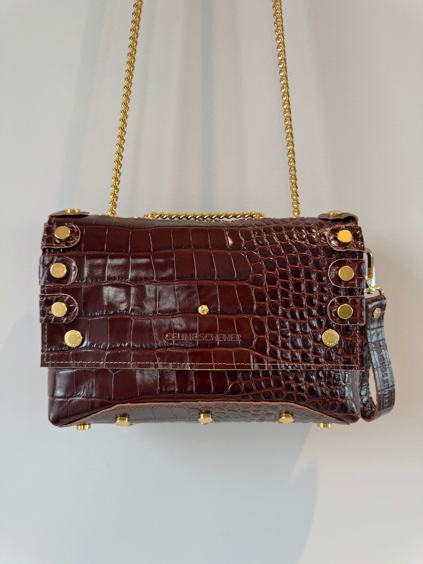 DIEGO CROCO MARRON + GOLD