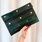 POCHETTE PIA CROCO GREEN + GOLD