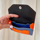 PORTE MONNAIE BLEU ET ORANGE