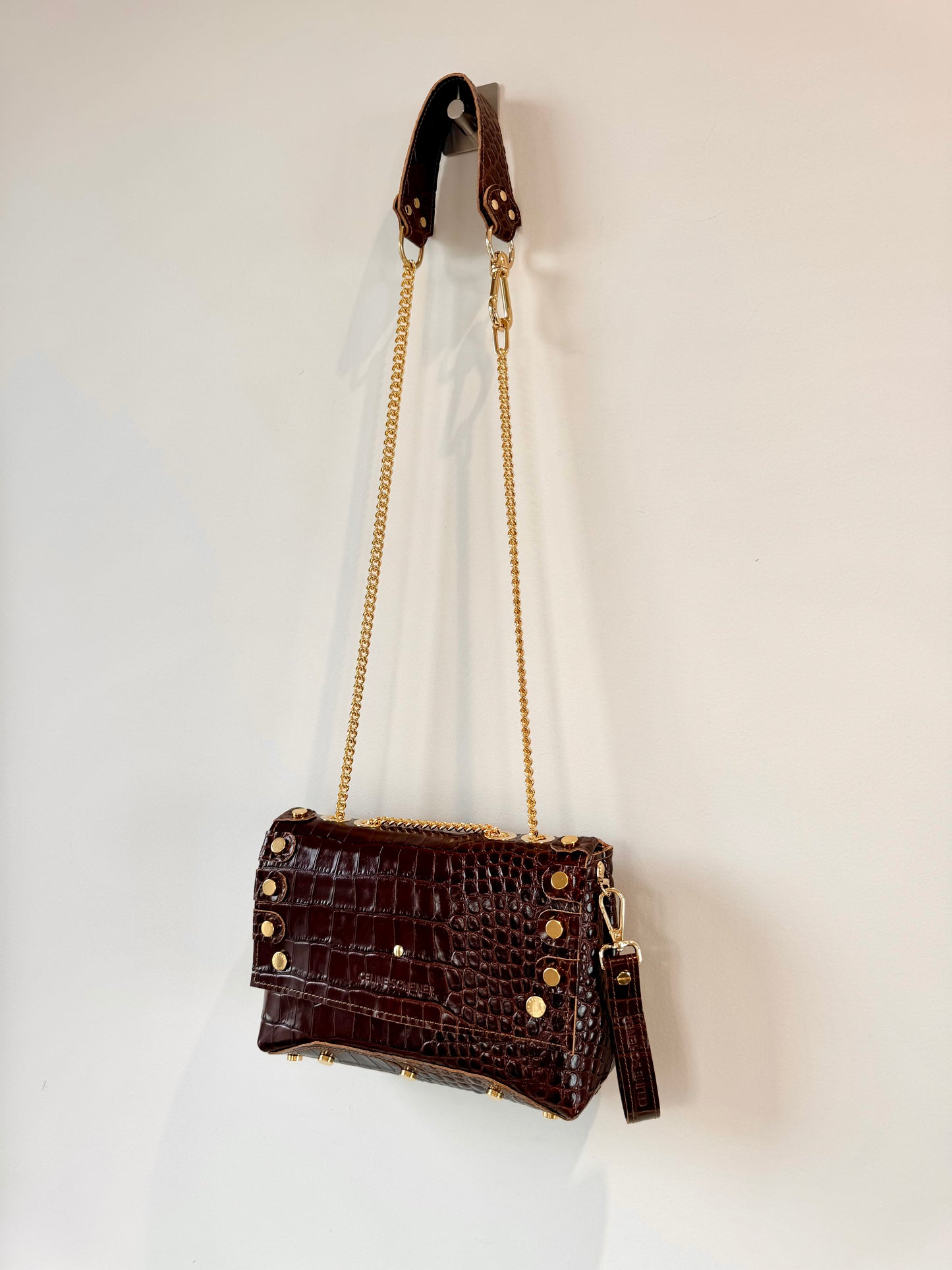 DIEGO CROCO MARRON + GOLD