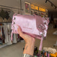 SAC MINI DJANGO SHINYPINK LACE UP