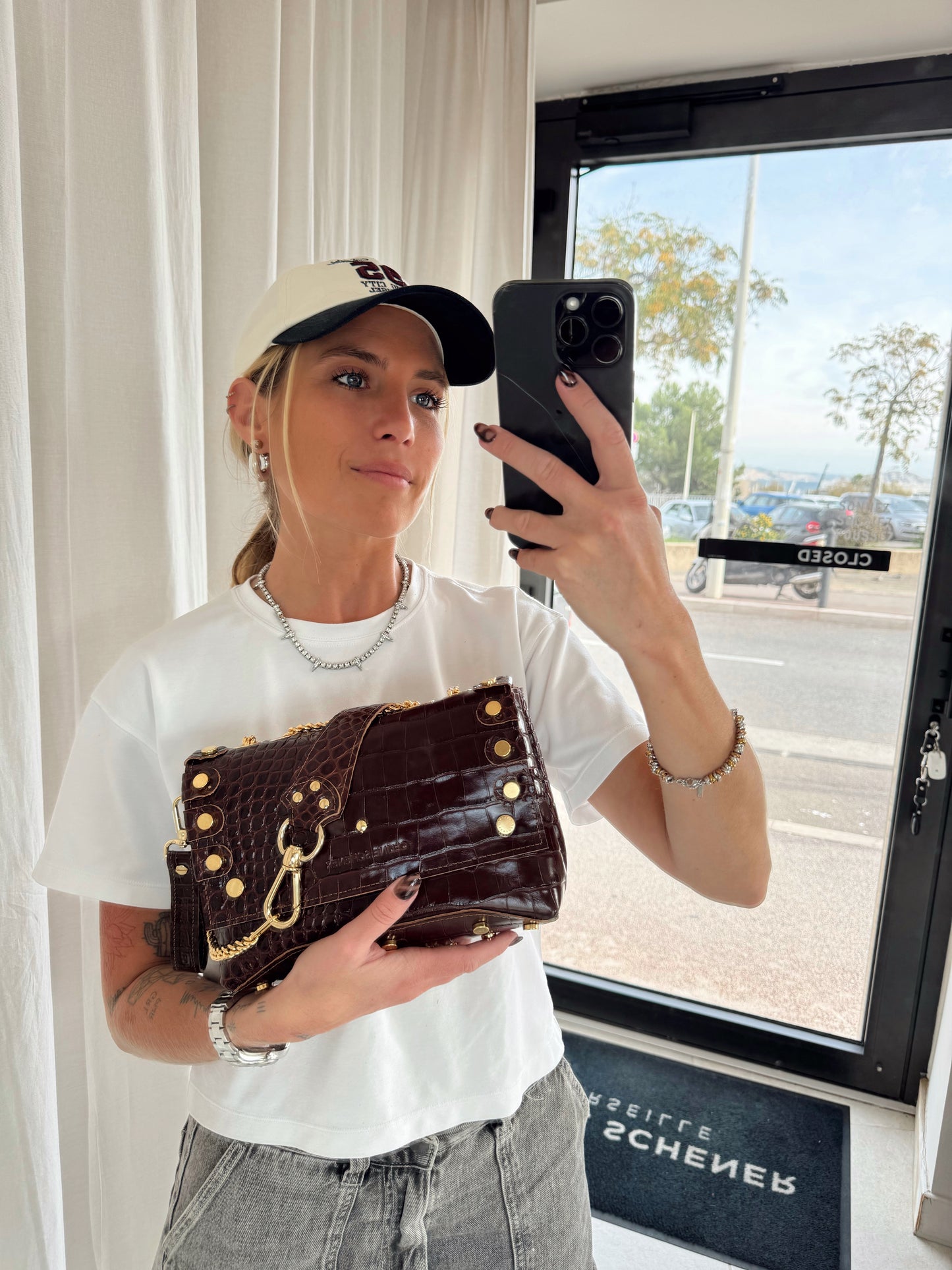 DIEGO CROCO MARRON + GOLD