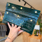 POCHETTE PIA CROCO GREEN + GOLD